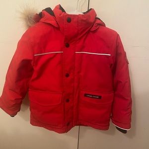 Authentic Canada Goose Red Lynx Parka. Kids size 6-7.